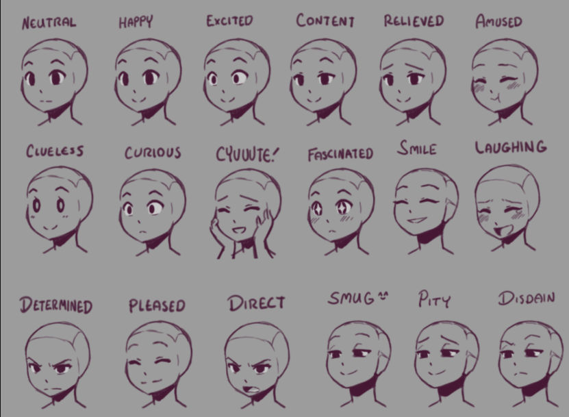 Expression Sheet - WIP Wednesday by HeartGear on DeviantArt