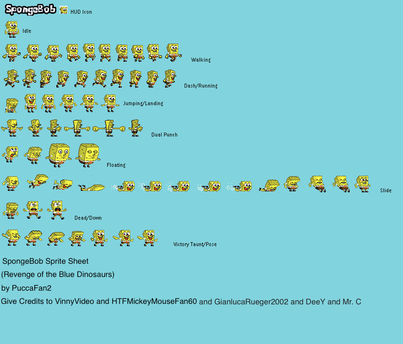SpongeBob Sprite Sheet by PuccaFan20 on DeviantArt