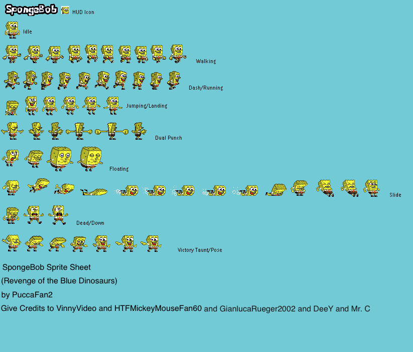 SpongeBob Sprite Sheet by PuccaFan20 on DeviantArt