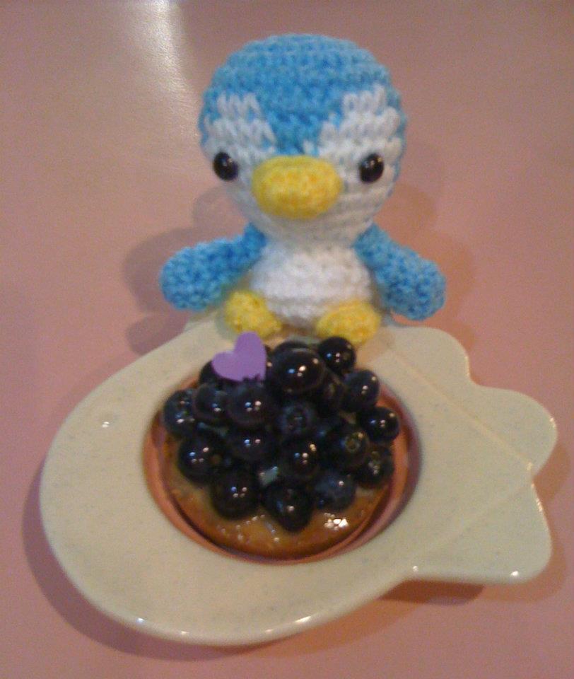 Penguin and Homemade Blueberry Tart