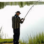 man still fishing with bobber