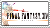 A stamp with the title card for Final Fantasy XIV