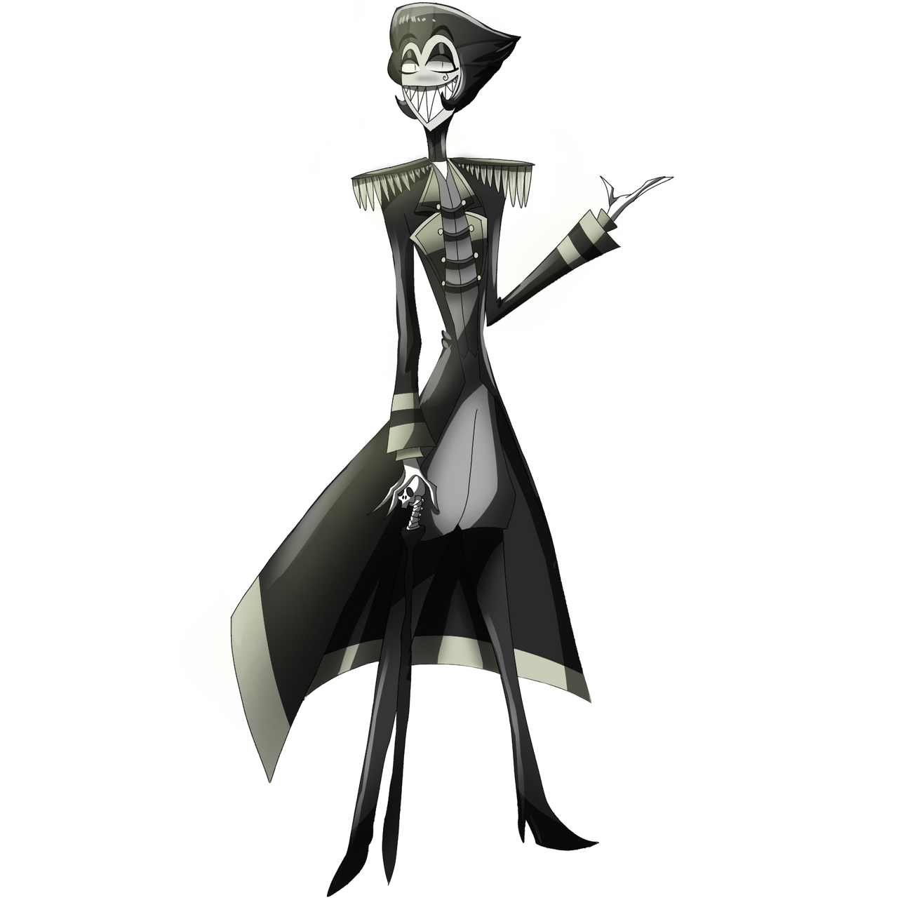 Azrael Skellington (Hazbin Hotel OC) Full Body 2 by SenhorAzrael on