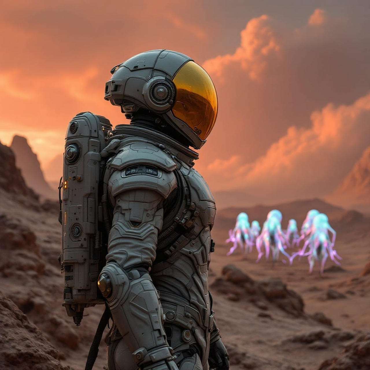 Astronaut watching Aliens by Lencarol on DeviantArt