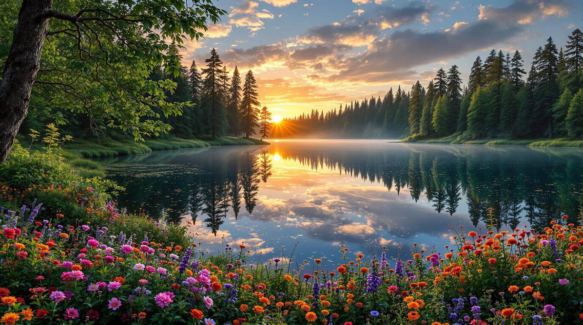 Sunrise over the Lake by Lencarol on DeviantArt