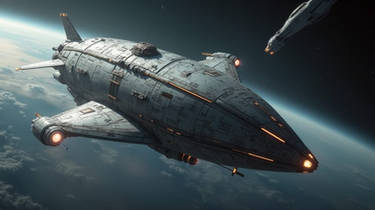 Rocketship in Orbit above a Planet by Lencarol on DeviantArt