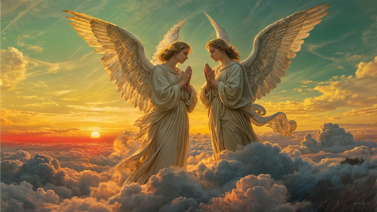Multiple Angels Picture Two Angels Praying by Lencarol on DeviantArt