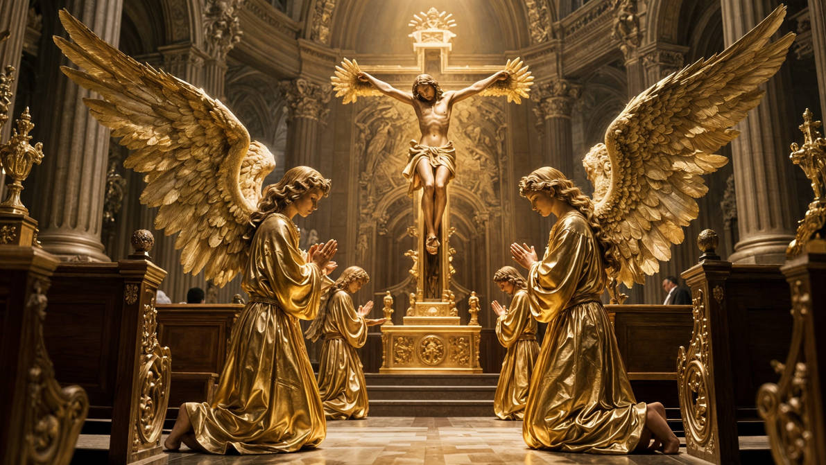 Angels praying in the Golden City Church