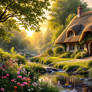 Thatched Cottage beside a Stream