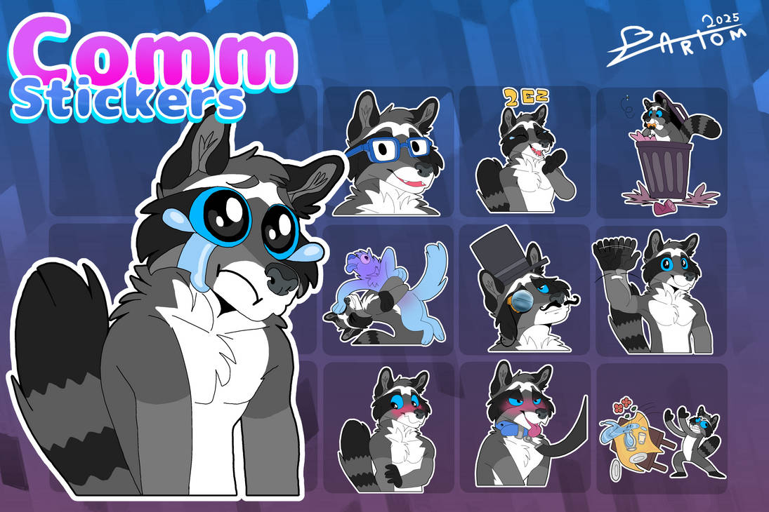 E Comm Sticker Comm sticker pack 10 and half body for Myheadisnot by Bartommm on ...