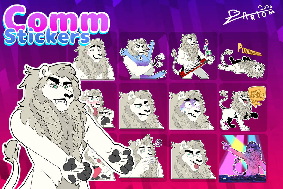 E Comm Sticker Comm sticker pack 17 for Amra_The_White_Lion by Bartommm on DeviantArt