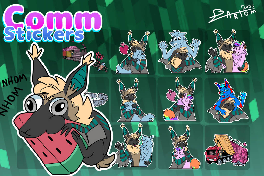 E Comm Sticker Comm sticker pack 15 for Teo_the_Bat by Bartommm on DeviantArt