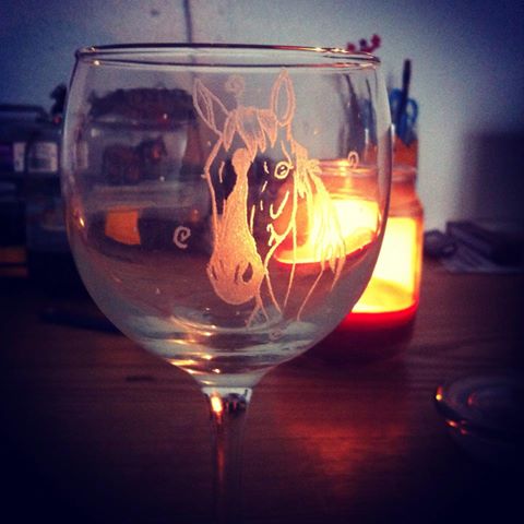 Commissioned wine glass