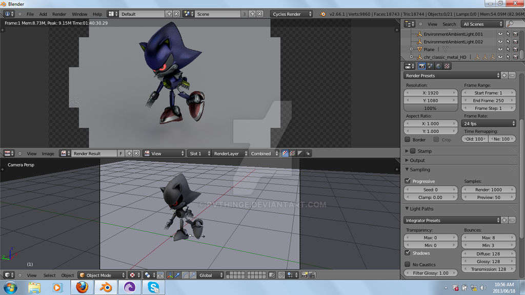 Metal sonic rendered...with Cycles