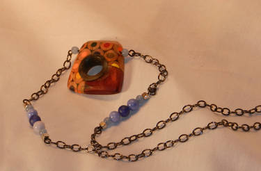 Chainy Blue colored pencil pendant necklace