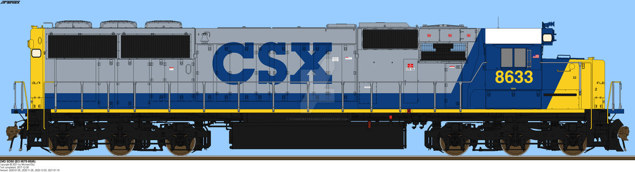 CSX SD50-2 8633 by StormyWaters3804 on DeviantArt