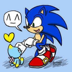 Sonic and a Chao