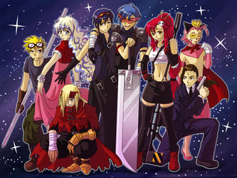 :TTGL: FF7 Crossover by kitsune-nilde