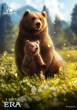 Bear mother and her cub