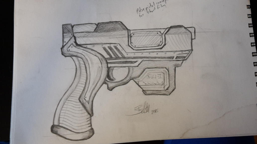 Concept sketch of pulse pistol