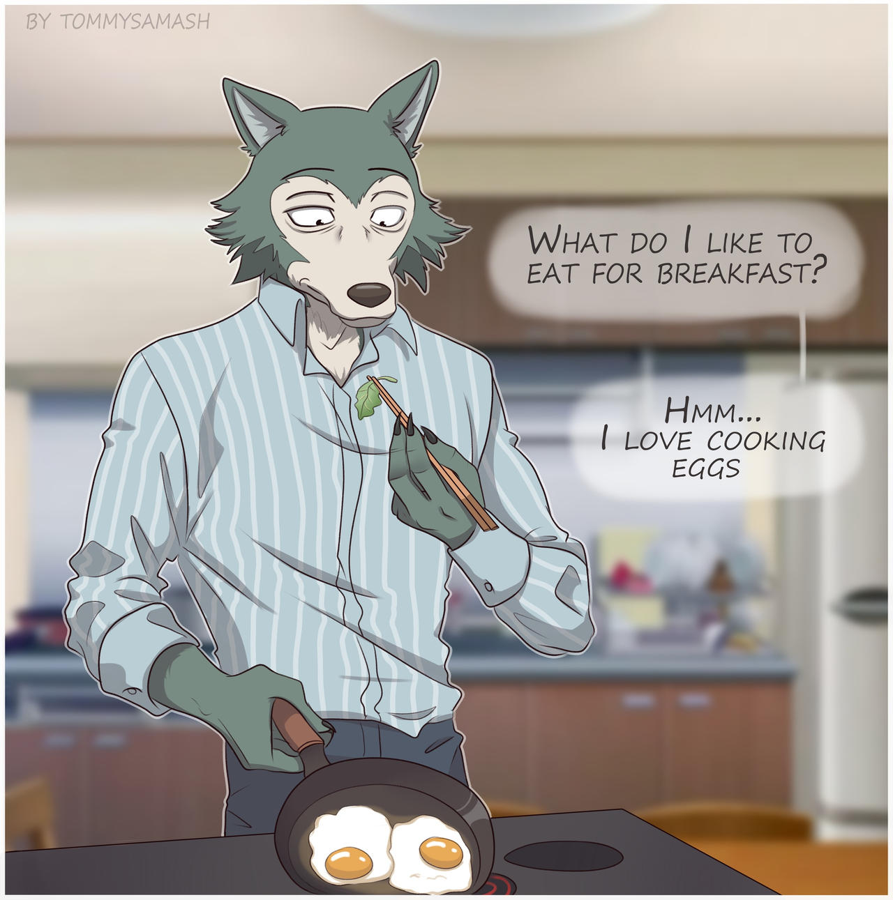 Legosi and his breakfast by TommySamash on DeviantArt