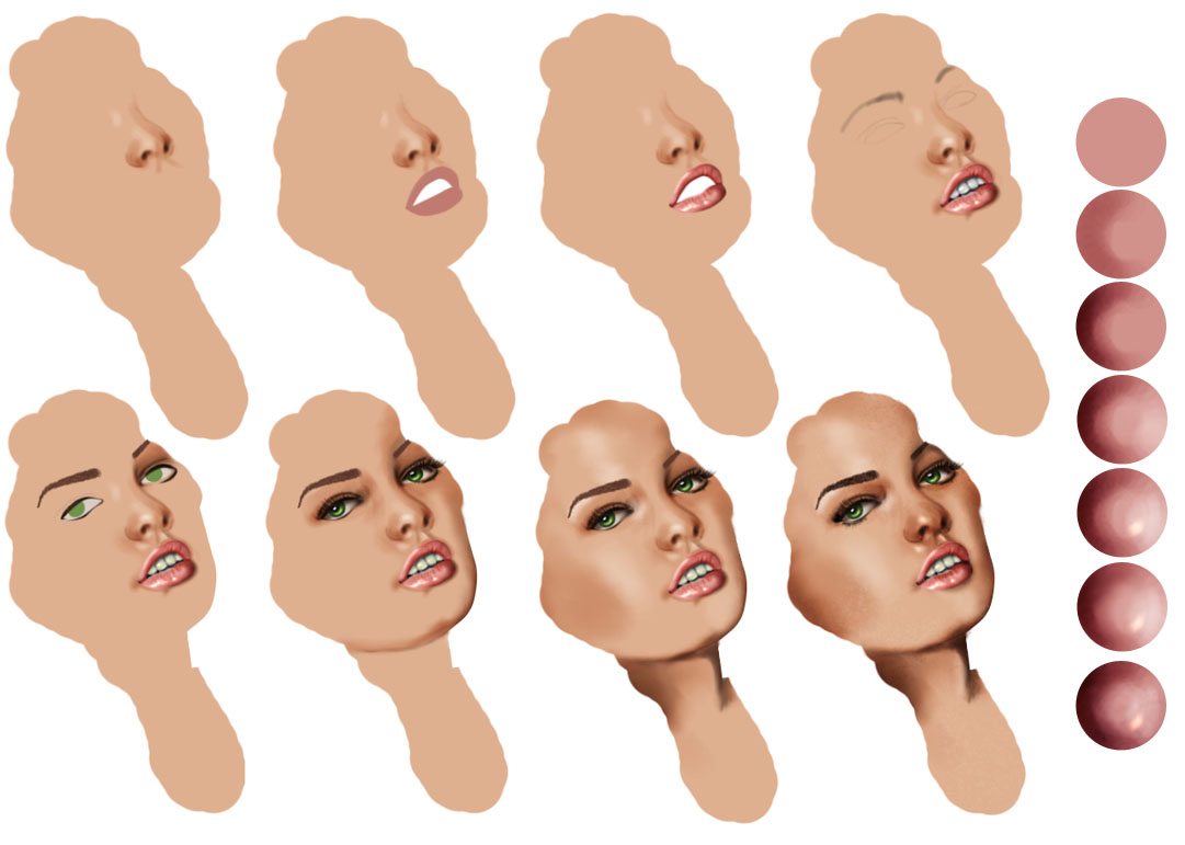 Realistic Face - Step by step