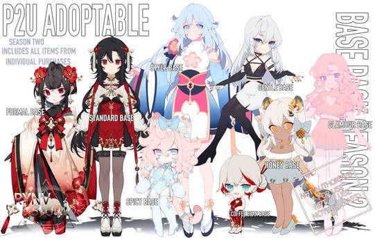 kofi shop: P2U base adoptable pack season 2