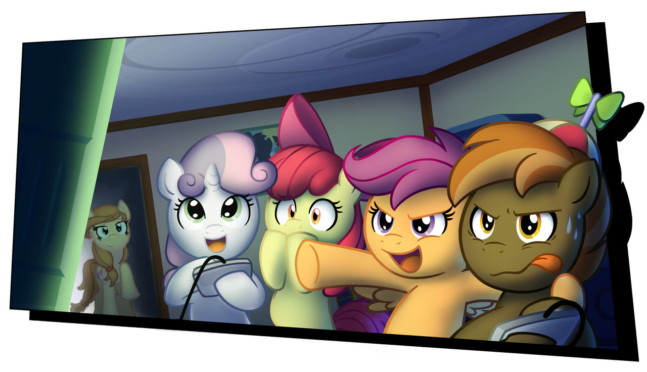Button Mash and the Cutie Mark Crusaders by BuizelCream