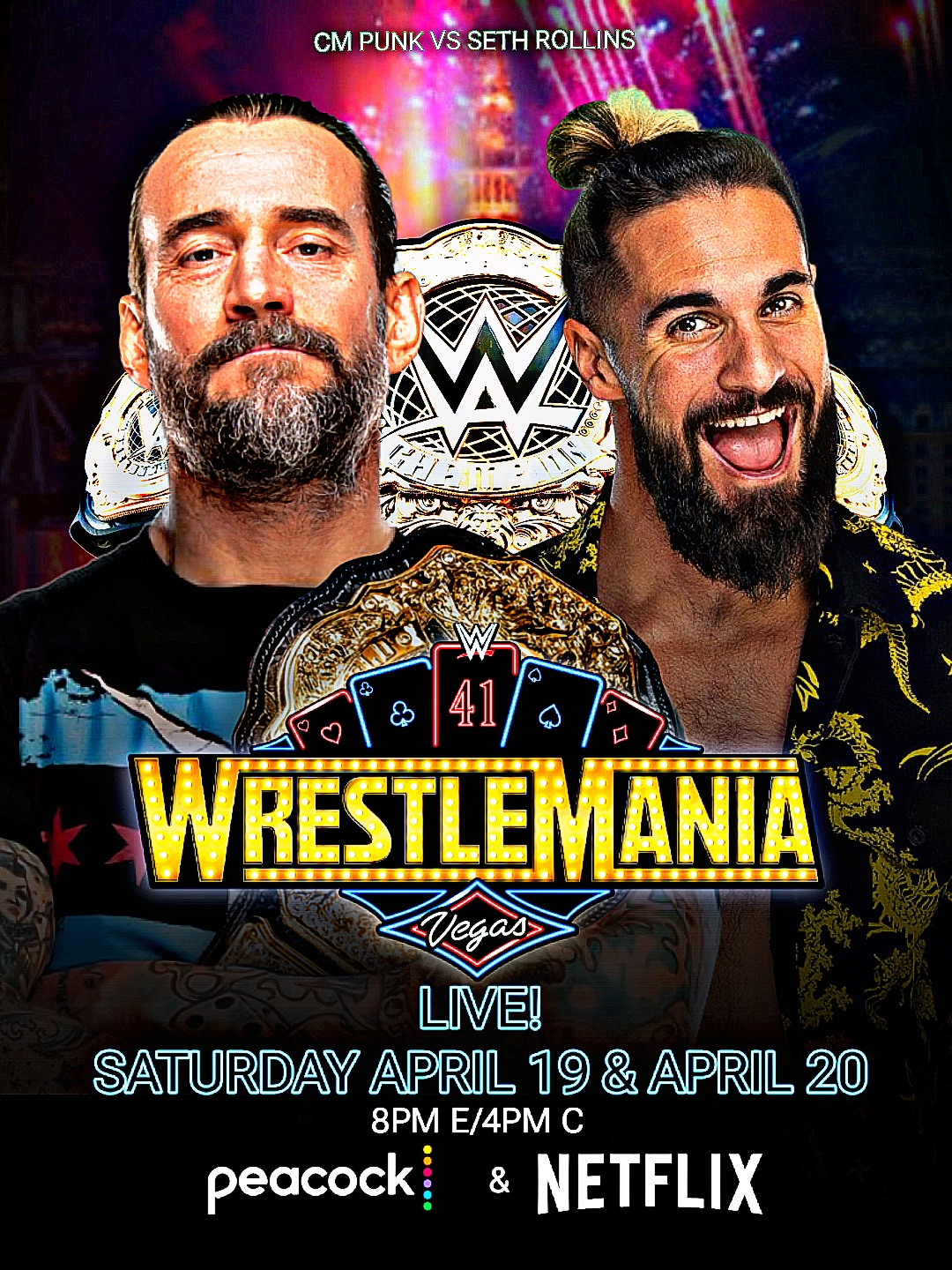 Wm41 Card Wrestlemania 41 custom match card by RenderzGalore on DeviantArt