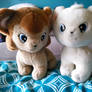 Leo and Raiya plushies.