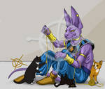 Beerus loves kittehs - Gift by Over-8000