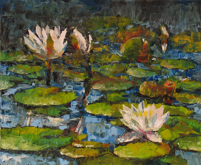 Three waterlilies