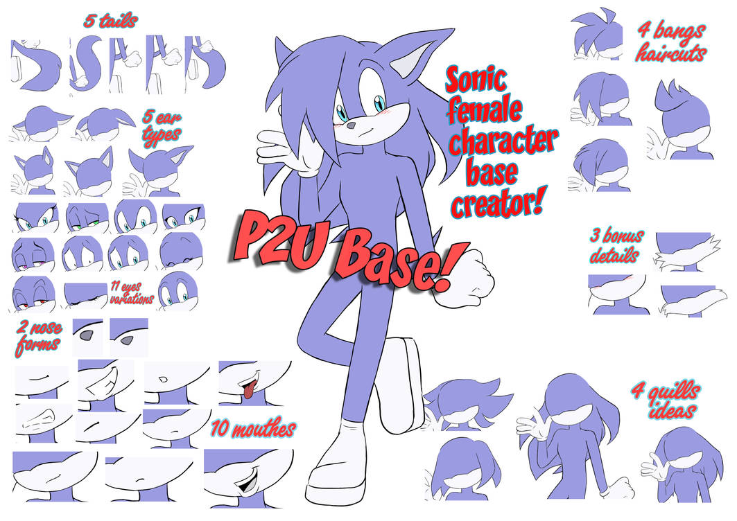 Sonic female character creator P2U BASE! by MvStanislavsky on DeviantArt