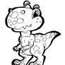 Chibi Velociraptor Black and White Free2Use