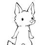 Chibi Fox Furry Black and White Free2Use