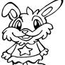 Chibi Anthro Bunny Girl Black and White Free2Use