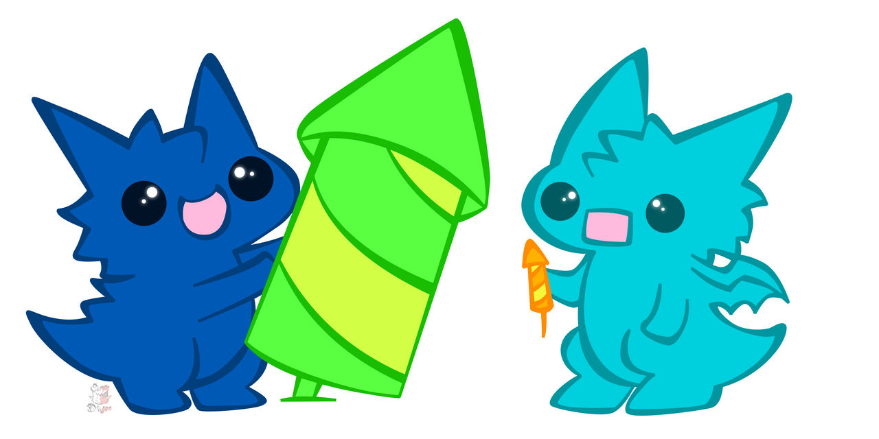 Magic Rockets Dragon Happy New Year Rocket Dragons by SampleDragon on DeviantArt