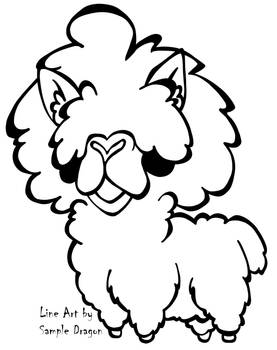 Alpaca Derp Black and White Free2Use