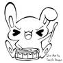 Drummer Bunner Black and White Free2Use