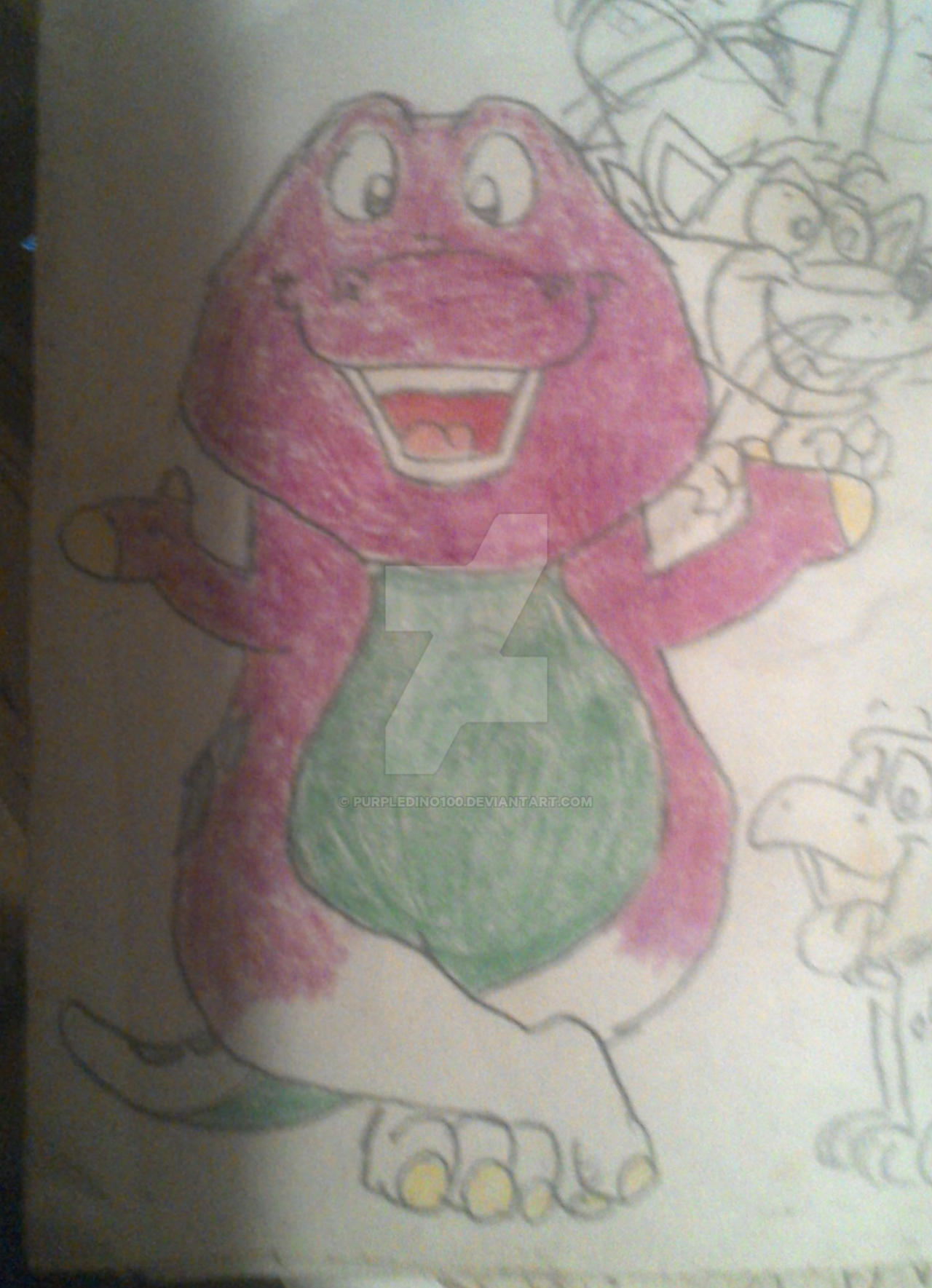 Barney Redesigned Deviantart My Sketch Barney Redesign (Uncomplete) by PurpleDino100 on DeviantArt