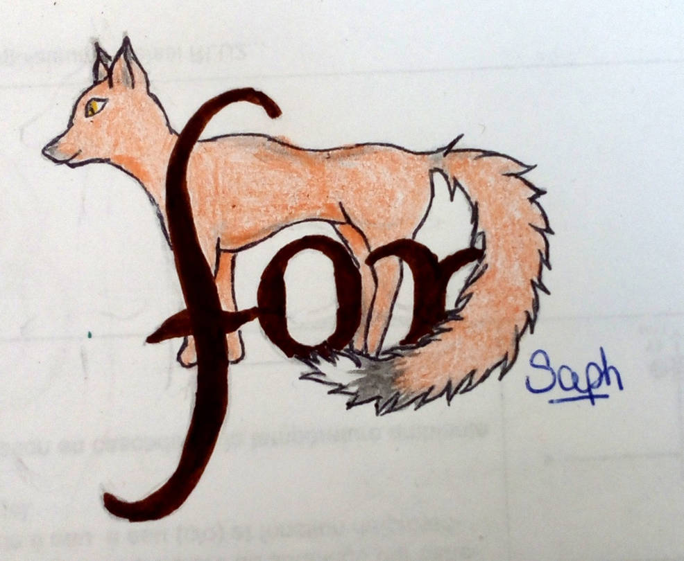 Cursive Foxes Fox Calligraphie by SaphirOuRubis on DeviantArt