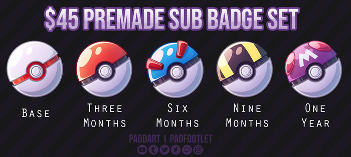 Premade Pokemon Sub Badge Set [SOLD]