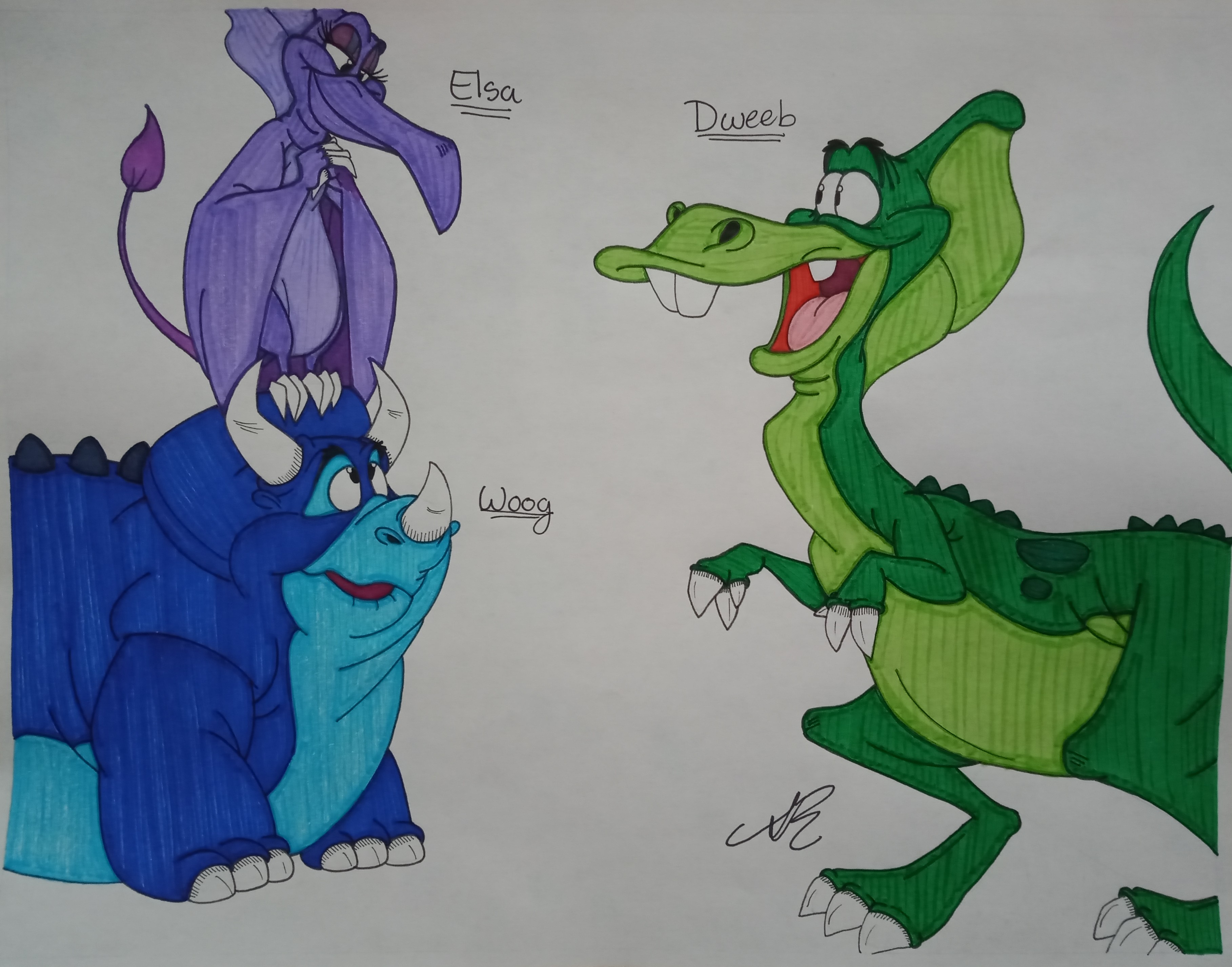 Dweeb, Woog, and Elsa by AwesomeArtMaster15 on DeviantArt