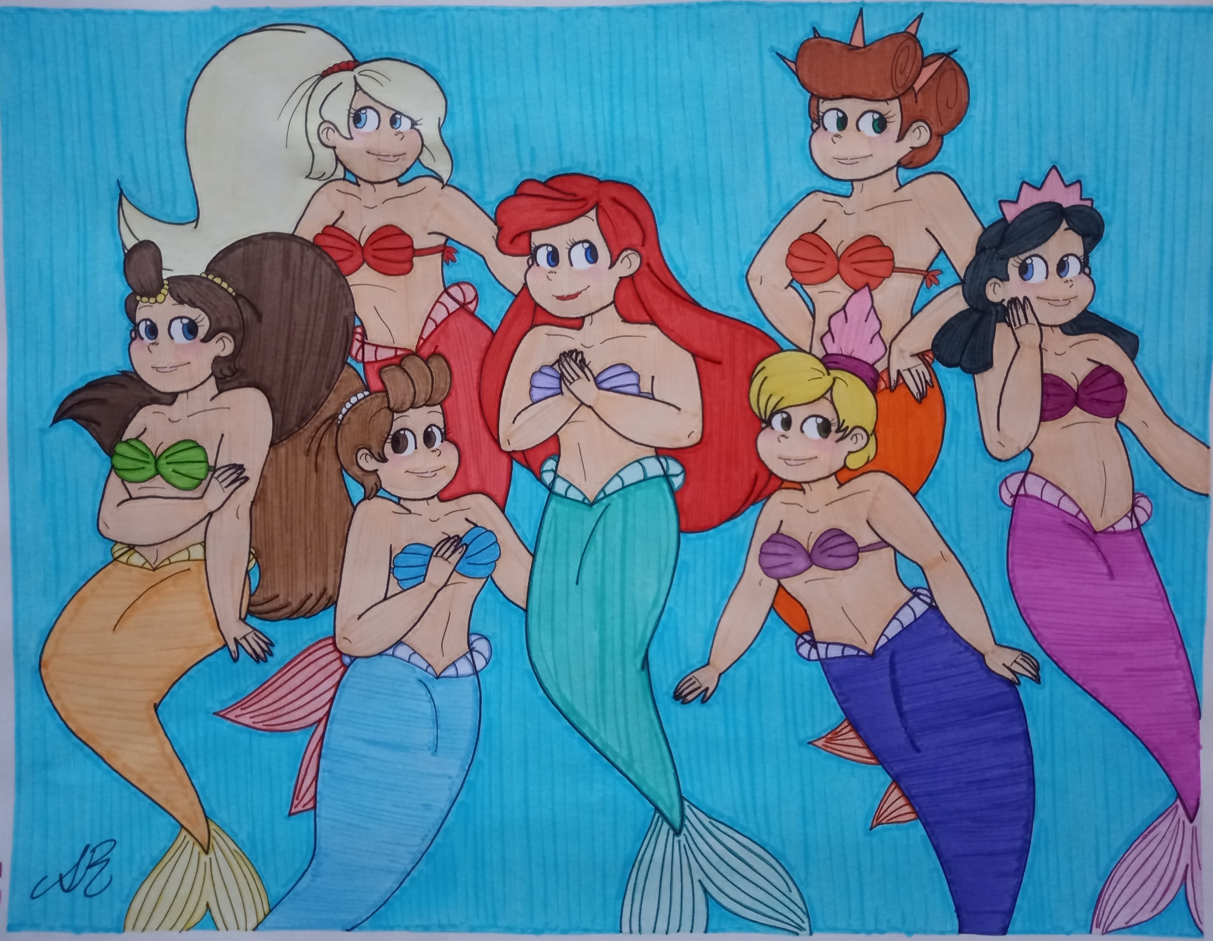 Ariel And Her Sisters By AwesomeArtMaster15 On DeviantArt ariel-and-her-sisters-by-awesomeartmaster15-on-deviantart