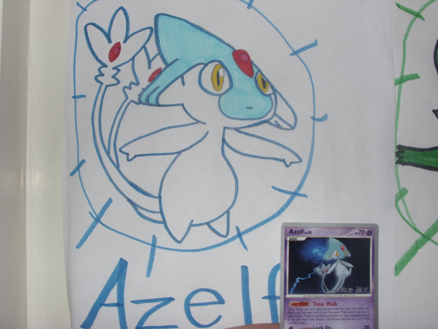 Azelf and it's card by silver-moonwolf on DeviantArt