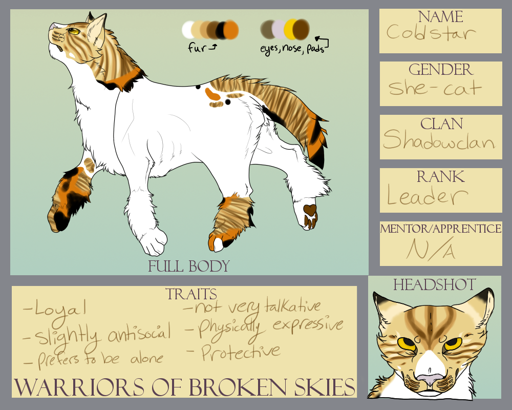 Coldstar Reference Sheet- Warriors of Broken Skies