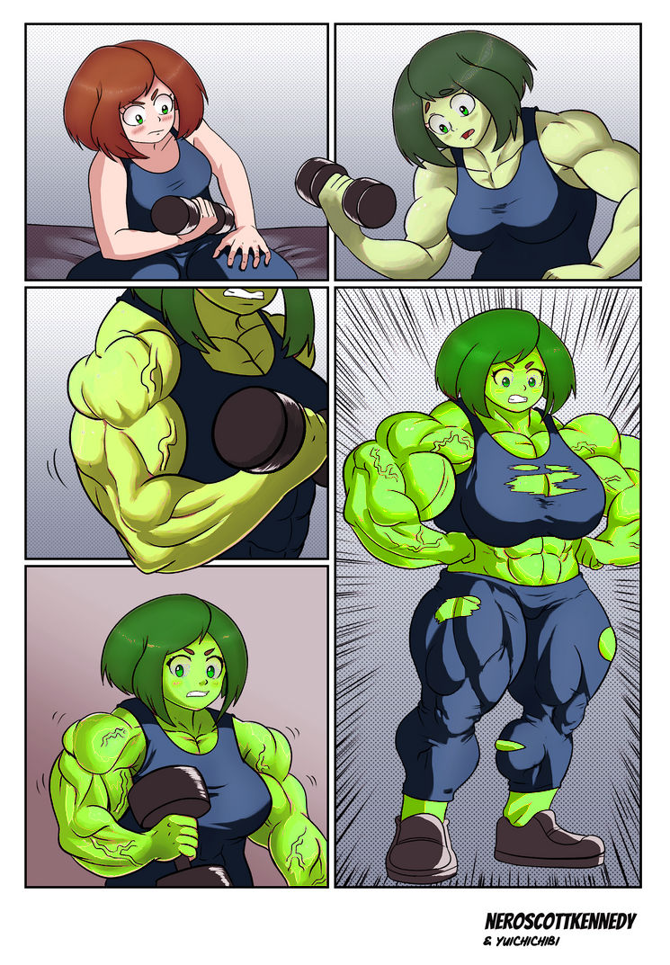 Uraraka She-Hulk transformation by CarnegeWolf on DeviantArt