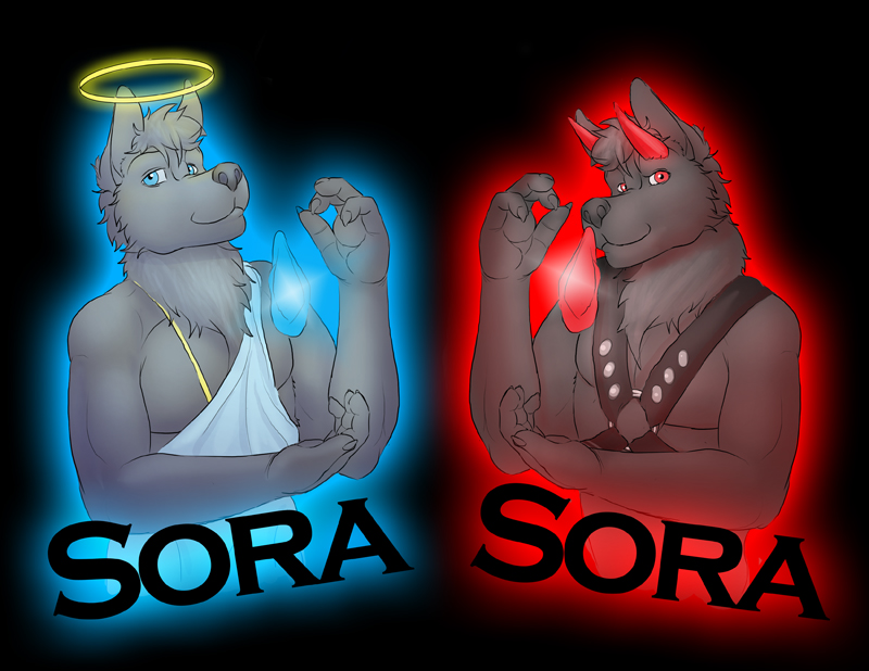 Angel vs. Demon Wolf Badge