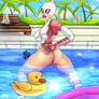 Gwenpool in the pool.