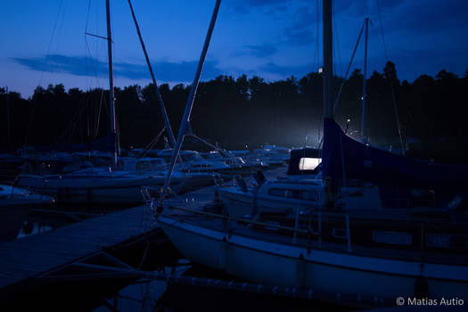 Lonely boat in the night